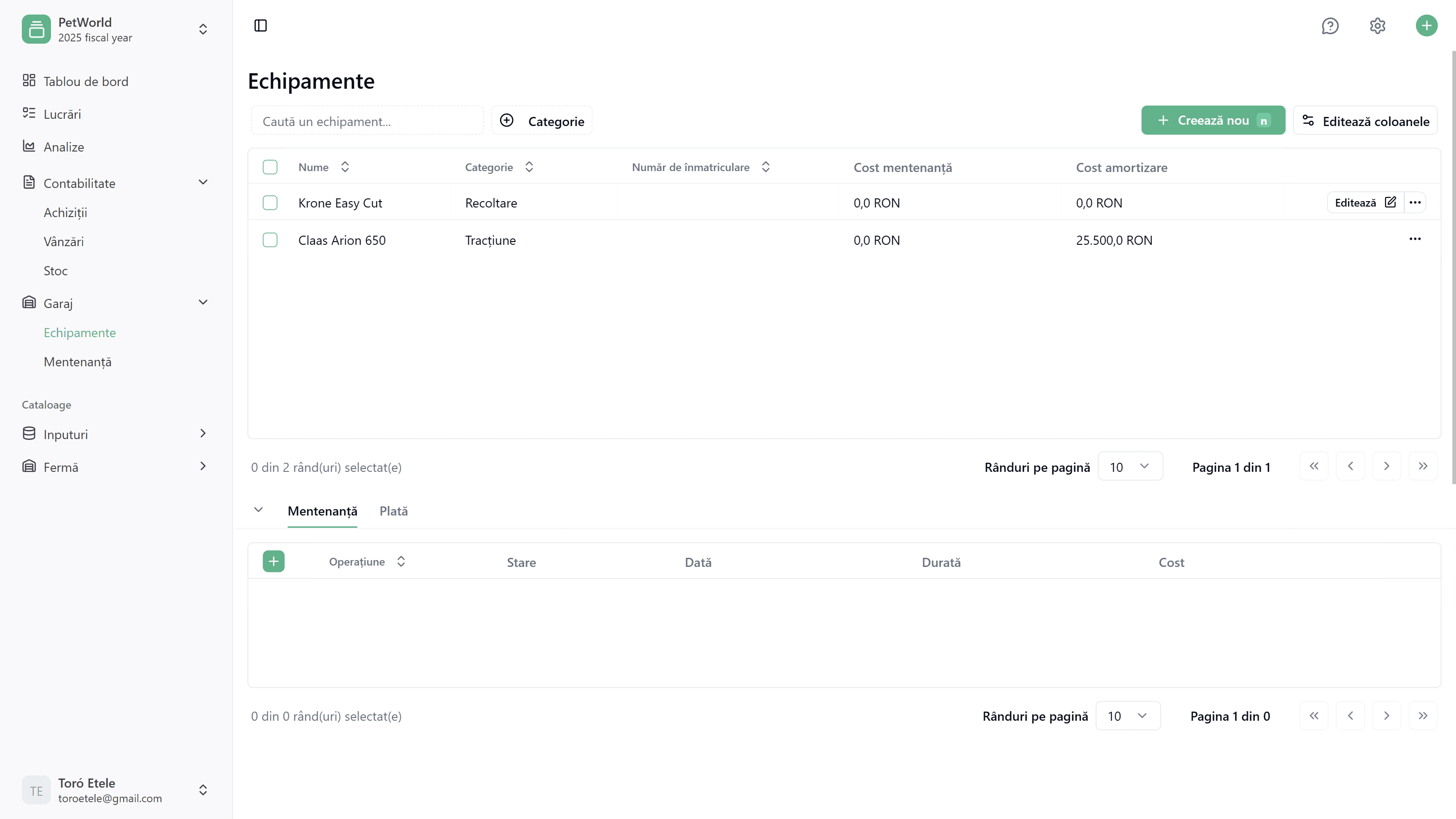 Harvest Mate Equipment Management